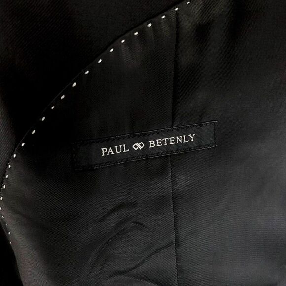 Paul Betenly Lanificio Filarte‎ Thomas Wool 2 Button Blazer 44R Black - Picture 8 of 11